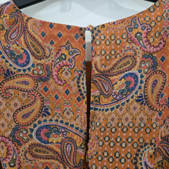 Jessica Simpson Women’s XL Paisley Boho Dress Flare Sleeve Boutique Style - Picture 10 of 10